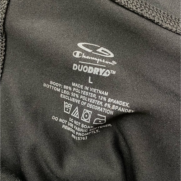 NWT-Duo Dry Black Space Dye Stretch Leggings L - Picture 5 of 5